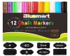 Kriidimarker Blusmart 12tk + 40 kleepsu, veepõhine, pestav Kriidimarker Blusmart 12tk + 40 kleepsu, veepõhine, pestav